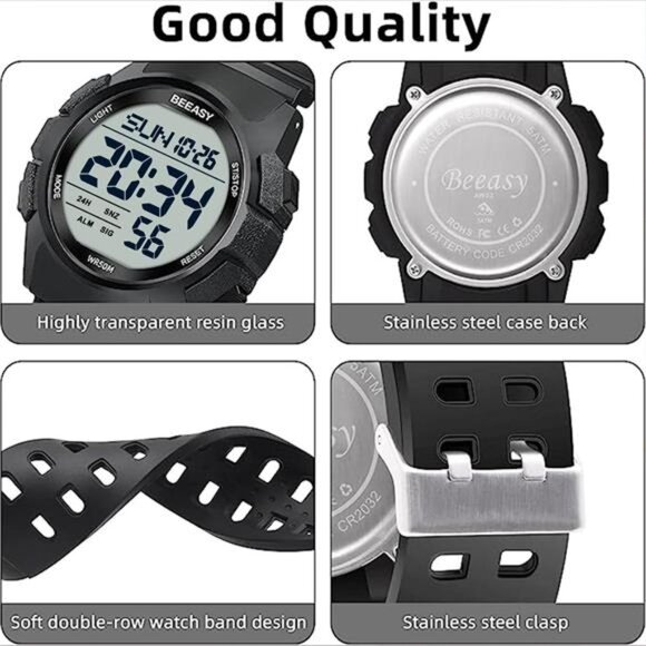 Men Digital Sports Watch,Waterproof Watch with Stopwatch Countdown Timer Alarm - Picture 4 of 7